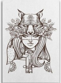 Resim Kurtbaşlı Kız Ahşap Tablo 4mm 