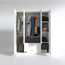 Resim Kenzlife gardırop 4 kapılı 2 çekmeceli deligül 180*160*52 byz XLA 