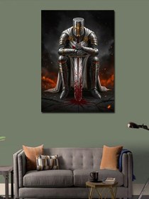 Resim Kanvas Tablo Kılıcını Tutmuş Şövalye, 100 x 140 