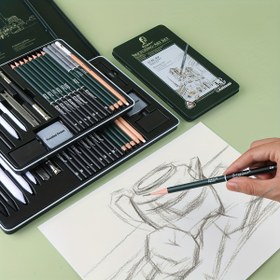Resim Sanat Öğrencileri İçin Lüks Eskiz Kalemi Seti - Siyah Kılıflı ve Yoğrulan Silgi ile Premium Ahşap Kömür Kalemler, Başlangıç Seviyesi ve Hızlı Eskizler İçin Mükemmel 