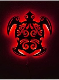 Resim Kaplumbağa Led Işıklı Ahşap Tablo, caretta 