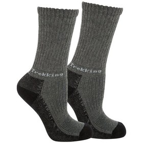 Resim Thermoform Trekking Extra Dolgulu, Darbe Emici Kışlık Unisex Çocuk Çorap Antrasit Renkli 