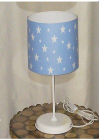 Resim Mavi Yıldız Erkek Genç Odası Çocuk Odası Abajur 