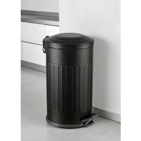 Resim Begin Power Vintage 16 Lt Yavaş Kapanır Kapaklı Ofis Mutfak Banyo Balkon Çöp Kovası Siyah 