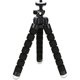 Resim Springsun Siyah Plastik Octopus Tripod - 1/4 Üniversal Vida İle Telefon/kamera İçin - 360 Açı Ayarlı - Kaymazsız Tasarım Telefon Tutucusu Yok 