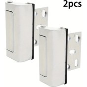 Resim Willowhaven 2 Adet Gümüş Güvenlik Kapısı Takviye Kilitleri 800 Lbs Dayanıklı İçe Açılan Kapılar İçin 