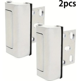 Resim Willowhaven 2 Adet Gümüş Güvenlik Kapısı Takviye Kilitleri 800 Lbs Dayanıklı İçe Açılan Kapılar İçin 