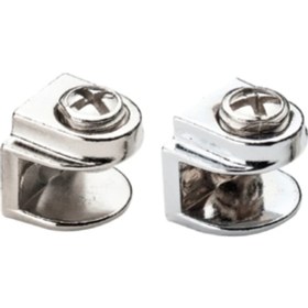 Resim Atsız 4 Adet Metal Düz Cam Raf Tutucu Etejer Metal Vidalı Ve Vidası Dahil 