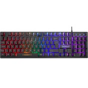 Resim Klavye Oyuncu Gaming Rgb Rainbow Membrane Everest KB-24 Siyah 