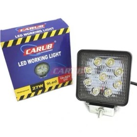 Resim Carub Projektör10-30V 27W 9Led Metal Kare Kutu Siy 