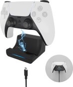 Resim sciuU PS5 DualSense Controller ile uyumlu şarj istasyonu, duvar askısı, şarj istasyonu ve şarj kablosu, 1 m USB Type-C kablo, şarj kablosu, Playstation 5 Gamepad için LED göstergeli tutucu 