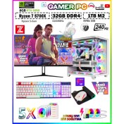Resim Zeiron Warrior Eagle X55 White Pro Ryzen 7 5700X 32GB 1tb M.2 SSD RTX5060 27" 240Hz Sıvı Soğutmalı Premium Oyuncu Bilgisayar 