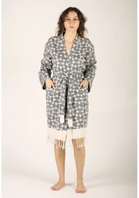 Resim Aphrodithe %100 Pamuk Tasarım Bornoz Çok Renkli 