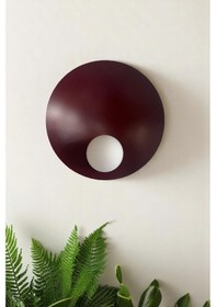 Resim Geniş Vişne Çürüğü Metal Aplik Mutfak İç Mekan Salon Cafe Ofis Pastane Modern Dekoratif Aplikleri Bordo 