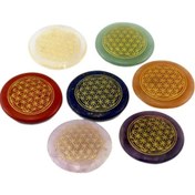 Resim Dolıty 7 Adet Doğal Kristal Palm Taş Seti Cilalı Oyulmuş Daire Tarif Edildiği Gibi 