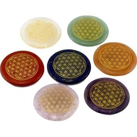 Resim Dolıty 7 Adet Doğal Kristal Palm Taş Seti Cilalı Oyulmuş Daire Tarif Edildiği Gibi 