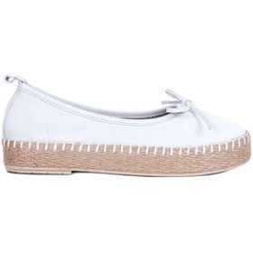 Resim Bueno Shoes Beyaz Süet Kadın Dolgu Topuklu Espadril Ayakkabı 01ws10501 