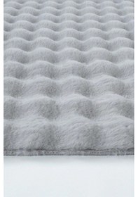 Resim Raschel Carpet Açık Gri Yumuşak Bubble Kaymaz Özel Taban Peluş Halı Yolluk 