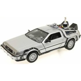 Resim Welly Geleceğe Dönüş Arabası Seri 2 Metal Model Araba Back To The Future Delorean 1/24 Ölçek 