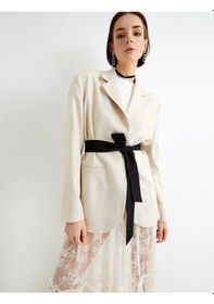 Resim Koton Blazer Ceket Fleto Cepli Kırık Beyaz 4sak50141uw Ekru 