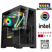 Resim XSR973 i5 3470 16 GB RAM 512 GB SSD 8GB RX580 Ekran Kartı FreeDOS Masaüstü Oyuncu Bilgisayarı Xaser