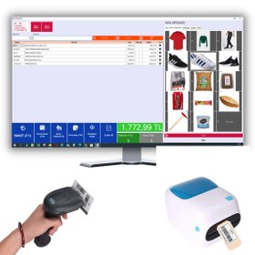 Resim POSA İŞLETMELER İÇİN BARKOD SİSTEMİ (ETİKET YAZICI+PROGRAM+BARKOD OKUYUCU) 