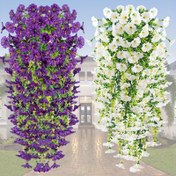 Resim 4 Set UV Dayanıklı Açık Hava Yapay Asılı Asma Çiçekleri ile Gerçekçi Çiçekler - Bakım Gerektirmez, Pil Gerektirmez; Bahçe Dekoru, Ev, Düğünler, Yıldönümleri, Yeni Ev, Oteller ve Şenlik Günüleri gibi Şükran Günü, Bağımsızlık Günü ve Paskalya gibi Şenlik Günüleri için Mükemmel - Çok Amaçlı Tatil Dekorasyonu, Ev Dekoru, Düğün Dekorasyonları, Zarif Çiçek Gösterisi, Gerçekçi Çiçek Aranjmanı, Dayanıklı Plastik Çiçekler, Uzun Ömürlü Dekor, Dekoratif Çiçek Çelenk, Etkinlik Planlayıcıları, Ev 