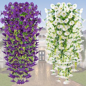 Resim 4 Set UV Dayanıklı Açık Hava Yapay Asılı Asma Çiçekleri ile Gerçekçi Çiçekler - Bakım Gerektirmez, Pil Gerektirmez; Bahçe Dekoru, Ev, Düğünler, Yıldönümleri, Yeni Ev, Oteller ve Şenlik Günüleri gibi Şükran Günü, Bağımsızlık Günü ve Paskalya gibi Şenlik Günüleri için Mükemmel - Çok Amaçlı Tatil Dekorasyonu, Ev Dekoru, Düğün Dekorasyonları, Zarif Çiçek Gösterisi, Gerçekçi Çiçek Aranjmanı, Dayanıklı Plastik Çiçekler, Uzun Ömürlü Dekor, Dekoratif Çiçek Çelenk, Etkinlik Planlayıcıları, Ev 