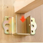 Resim 6 Adet Ağır Hizmet Tipi Metal Yatak Çerçevesi Braketleri: Mobilya Sabitleme İçin Destek Kancaları, Köşe Menteşeleri ve Ahşap Mobilyalar İçin Uygundur 