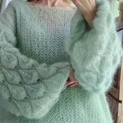 Resim Kadınlar İçin Zarif Fransız Esintili Dantel Görünümlü Detaylı Kazak - Yumuşak Bol Kesim Uzun Kollu Yuvarlak Yaka Üst, Tüm Sezonlara Uygun Çok Yönlü Günlük Şık Kazak, Kadın Kazakları, Çok Yönlü Giyim, Omuz Düşük Stil, Orta Esneklik, Ofis Giyimi 