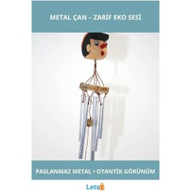 Resim Estetik Tasarımlı Paslanmaz Metal Bahçe Çanı No 2 1 Adet 