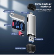 Resim Jaster 6 In 1 Çok Fonksiyonlu Usb 3.0 Kart Okuyucu U Disk Type-c/usb/tf/sd Type C Black 