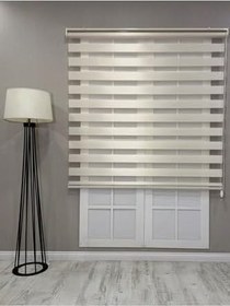 Resim Bambu Zebra Stor Güneşlik Perde, Krem, 120 x 260 