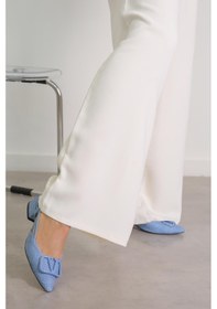 Resim Kr7059 Model Yeni Sezon 3 CM Topuklu Tokalı Topuklu Ayakakbı Kot Mavi 