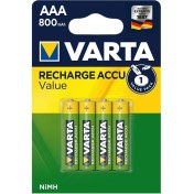 Resim Varta 56613 Value 800MAH Aaa Şarj Edilebilir Ince Kalem Pil 4'lü Paket 