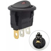 Resim Maroces 25 Adet Ic-132 Yuvarlak Nokta Işıklı Kırmızı Anahtar On-off 3p 12v 