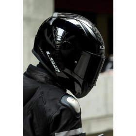 Resim Rapid 2 Parlak Siyah Kask Siyah Vizörlü 