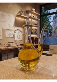 Resim Reoona Borosilikat Cam Glorry Yağlık Veya Sirkelik 700 Ml 1 Adet Düz Gold Kafalı Şeffaf 
