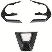 Resim Xuweiwei Siyah Simli Direksiyon Kılıfı Düğme Çerçevesi Toyota Corolla Avalon Rav4 Aksesuar Siyah 