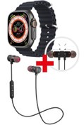 Resim GAMER ® 8 Watch 8 Ultra Akıllı Saat Siyah Watch 2.02 Inc Sport Bluetooth Kulaklık Hediye 