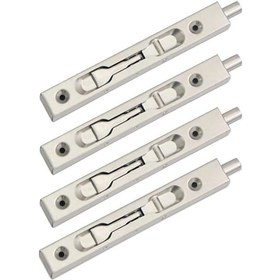 Resim 4'lü Paket 2 Çift Kapı Mandalı, Gömme, Sürgülü Kilit, Gizli Mandal Emniyet Kolu, Paslanmaz Çelik Sürgülü Sürgü - 15 Cm Uzunluk 