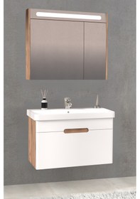 Resim Olimpia 80 Cm Banyo Dolabi (Aynali Dolap) - Dorado / Beyaz ( Boy Dolap Hariç) Çok Renkli 