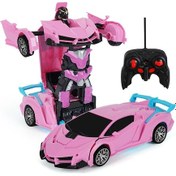 Resim Elektrikli Uzaktan Kumandalı Arabayı Dönüştüren Robot-pembe 05 