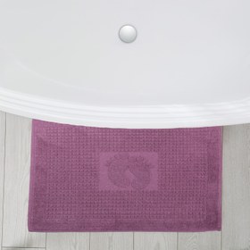 Resim Kareli Ayak Desenli Pamuk Ayak Havlusu Mor 2’li - 50x70cm 