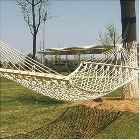 Resim Larskas -Tek Kişilik Çift Örgü Pamuklu Hamak 