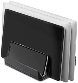 Resim McStorey Laptop Standı Dikey Metal Stand MacBook ile Uyumlu Ergonomik Notebook Bilgisayar Tutucu Masaüstü Düzenleyici Alüminyum Siyah 