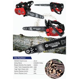 Resim Hrc2510 Benzinli Testere Hızar Motoru Ağaç Odum Dal Budama Kesme Testeresi 25cc 