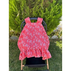 Resim 100pamuk Çok Amaçlı Çift Katlı Çift Kullanımlı Müslin Puset Örtüsü Ve Minder&çiçek Tsrm 