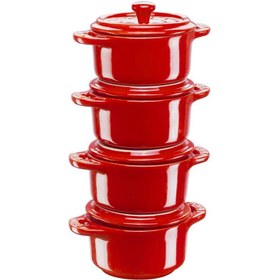Resim Staub Mini Cocotte Seramik Güveç Seti 4'lü Kiraz 