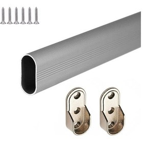 Resim Oval Alm Askı Borusu Vida Flanş Dahil 40cm Dolap İçi Düzenleyiciler 